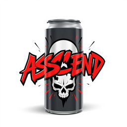 A 2D design of an energy drink can featuring bold and dynamic graffiti elements