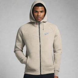 Create a unique jacket design inspired by the Nike tech fleece style, but distinctively different to avoid similarity.