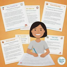 Create a poster that highlights the value of writing in everyday life, featuring a variety of common scenarios where writing plays a vital role, accompanied by inspiring quotes about writing in Filipino language.