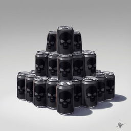 A creative 2D illustration depicting a pyramid made of soda cans