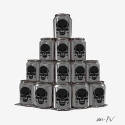 A creative 2D illustration depicting a pyramid made of soda cans