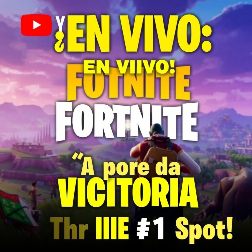 A YouTube video thumbnail for a live gaming stream about Fortnite Battle Royale