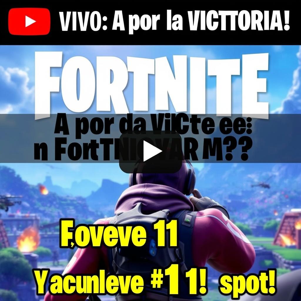 A YouTube video thumbnail for a live gaming stream about Fortnite Battle Royale