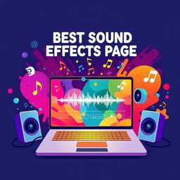 A creative and dynamic illustration representing the concept of the best sound effects page