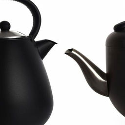 A detailed image of a pot metaphorically pointing at a kettle, insinuating it is black in a symbolic scenario.