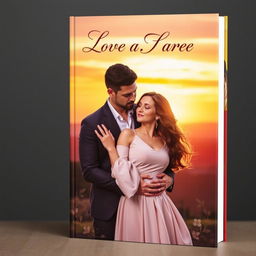 A romantic book cover featuring a couple posing intimately