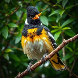 A cheeky Myna bird perched on a tree branch, full of playful mischief