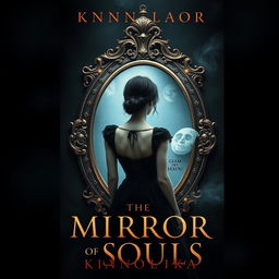 A captivating book cover for 'The Mirror of Souls' by Kinnonika, featuring elements of witches and vampires