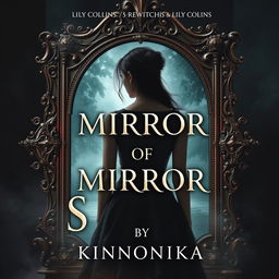 A captivating book cover for 'The Mirror of Souls' by Kinnonika, featuring elements of witches and vampires