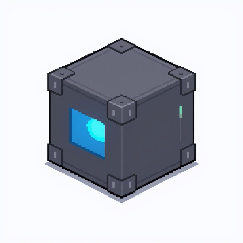 Minecraft-style pixel art of a small reactor, 32x32 pixels