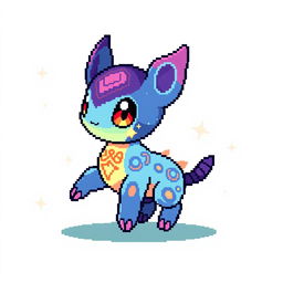 A pixel art sprite of a new Pokémon character inspired by the Pokémon Gold style