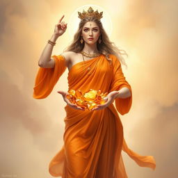 A striking depiction of the Goddess of Confidence, radiating strength and poise