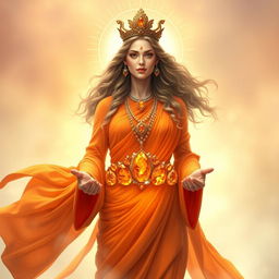 A striking depiction of the Goddess of Confidence, radiating strength and poise