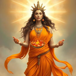 A striking depiction of the Goddess of Confidence, radiating strength and poise