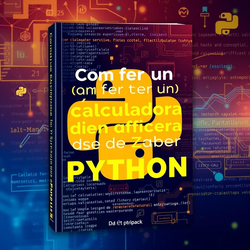 A book cover with a background related to programming and Python code