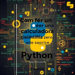 A book cover with a background related to programming and Python code