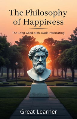 A captivating book cover illustrating the essence of 'The Philosophy of Happiness: Ancient Wisdom for Modern Living'