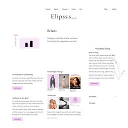 A visual concept for the homepage of an author's website named 'Ellipsis