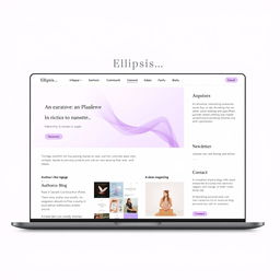 A visual concept for the homepage of an author's website named 'Ellipsis