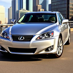 A sleek and stylish 2011 Lexus IS 200d parked in a modern urban setting