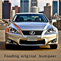 A sleek and stylish 2011 Lexus IS 200d featuring its original bumper, parked in a modern urban setting
