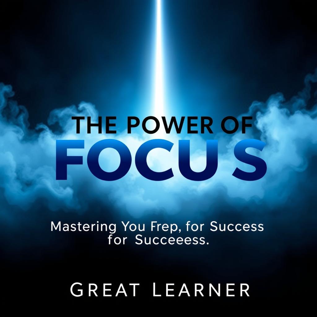 A captivating book cover illustrating a sleek, focused beam of light piercing through a surrounding mist, representing the concept of harnessing attention for success