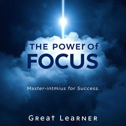 A captivating book cover illustrating a sleek, focused beam of light piercing through a surrounding mist, representing the concept of harnessing attention for success