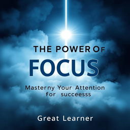 A captivating book cover illustrating a sleek, focused beam of light piercing through a surrounding mist, representing the concept of harnessing attention for success