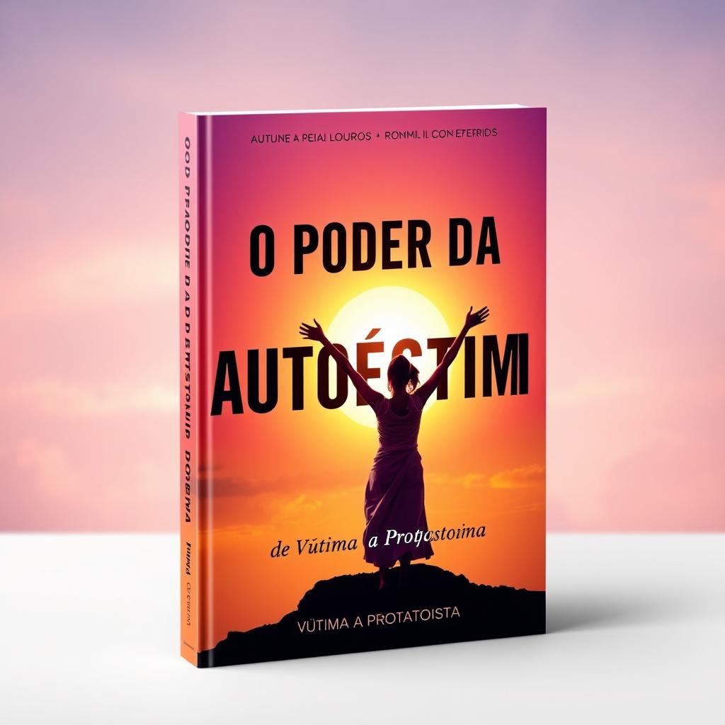 A captivating book cover for the title 'O Poder da Autoestima: De Vítima a Protagonista'