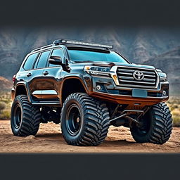 A Toyota LX Ultra, massive and powerful, designed for off-road adventures