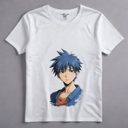 A stylish t-shirt with a detailed representation of a cool anime character prominently displayed on the front.