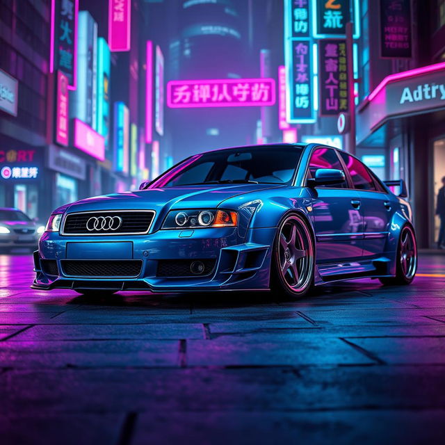 An Ocean blue Audi A4 1