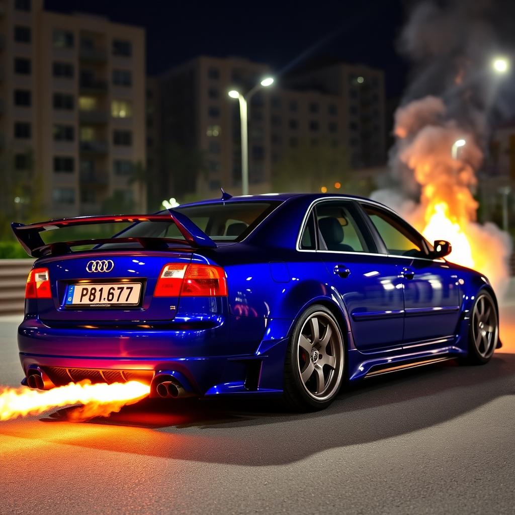 A deep blue Audi A4 1