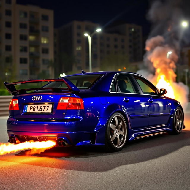 A deep blue Audi A4 1