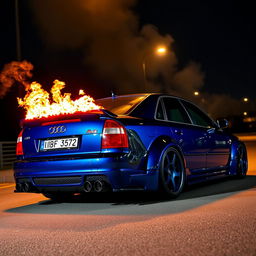 A deep blue Audi A4 1