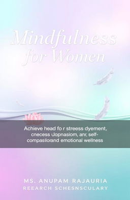 A serene and calming eBook cover design for a book titled 'Mindfulness for Women: Achieve Inner Peace and Confidence' with the subtitle 'A Comprehensive Guide to Stress Management, Self-Compassion, and Emotional Wellness