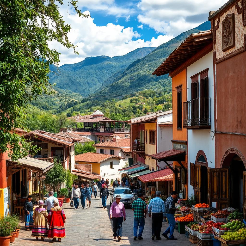 A picturesque scene featuring a charming town called Ramos Millan