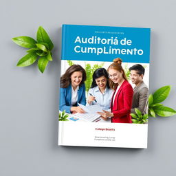 A college book cover titled "Auditoría de Cumplimiento", showcasing a modern and elegant design