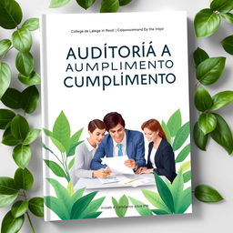 A college book cover titled "Auditoría de Cumplimiento", showcasing a modern and elegant design