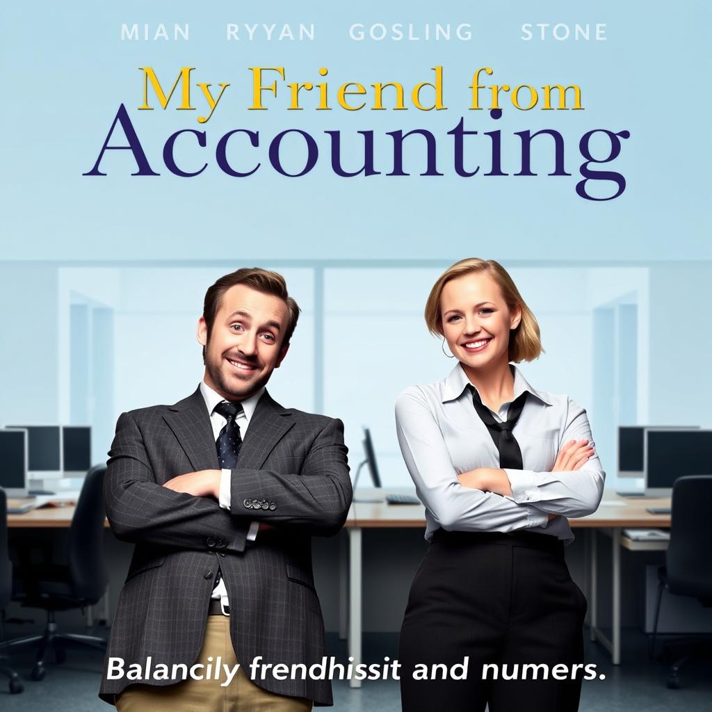 Poster for the movie titled "My Friend from Accounting" starring Ryan Gosling and Emma Stone