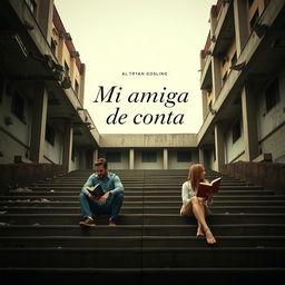 Poster for the movie titled "Mi amiga de Conta" featuring Ryan Gosling as Chadcilio, a student of Economics, and Emma Stone as a student of Accounting at Universidad Nacional Mayor de San Marcos