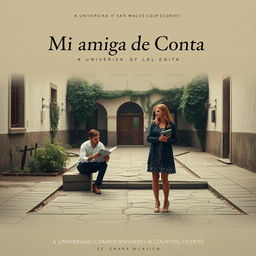 Poster for the film "Mi amiga de Conta" starring Ryan Gosling as Chadcilio, an Economics student, and Emma Stone as an Accounting student