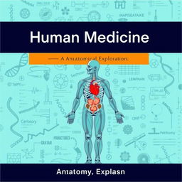 An intricate and visually stimulating cover design for a medical human anatomy book