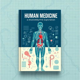 An intricate and visually stimulating cover design for a medical human anatomy book