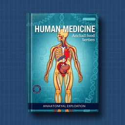 An intricate and visually stimulating cover design for a medical human anatomy book