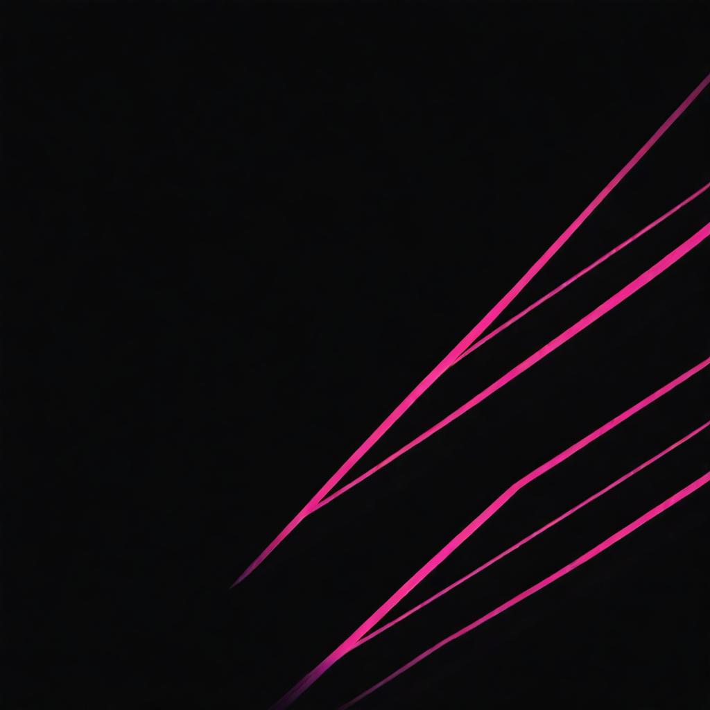 Design an album cover featuring a deep black background accented with electric pink lines, creating a contrast.