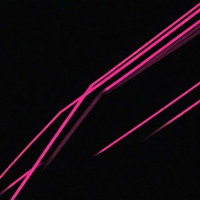 Design an album cover featuring a deep black background accented with electric pink lines, creating a contrast.