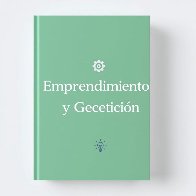 A minimalist yet elegant book cover for 'Emprendimiento y Gestión'