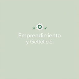A minimalist yet elegant book cover for 'Emprendimiento y Gestión'