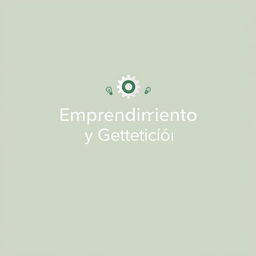 A minimalist yet elegant book cover for 'Emprendimiento y Gestión'